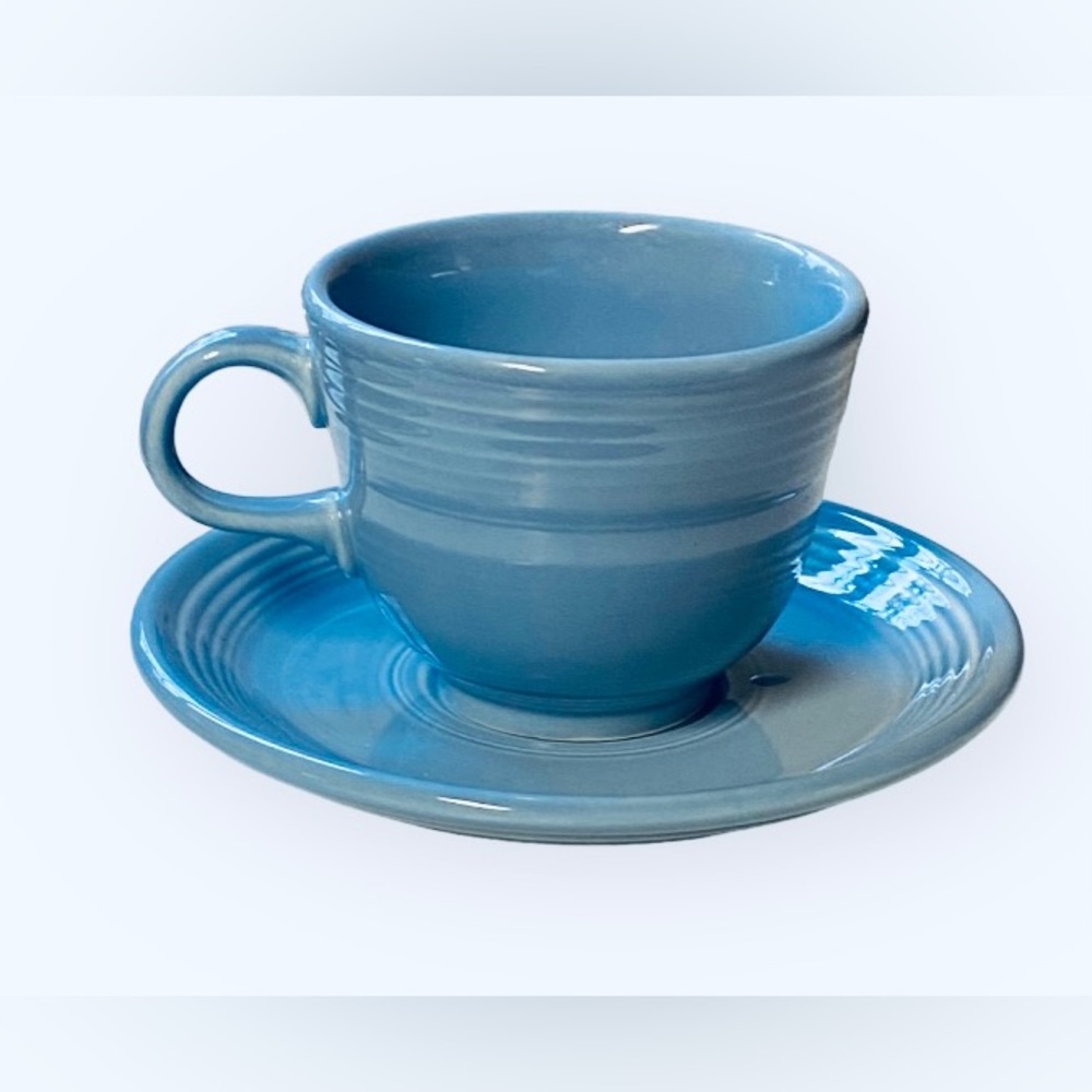 Fiestaware Periwinkle Blue Coffee Tea Cup Mug Saucer Plate Fiesta HLC USA